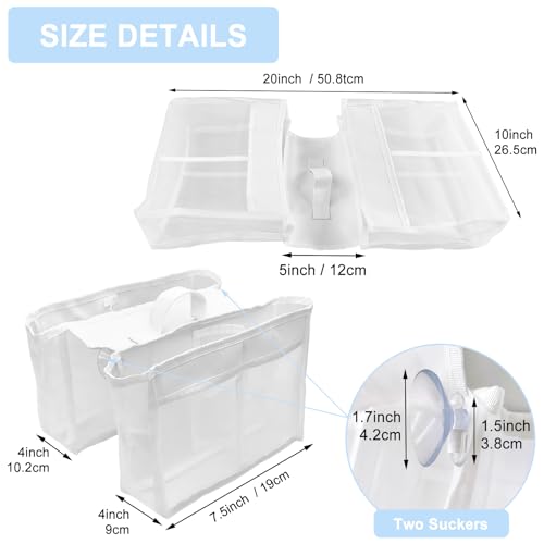 Saddle Shape Bath Toy Organizer with 4 Compartments & Suction Cups