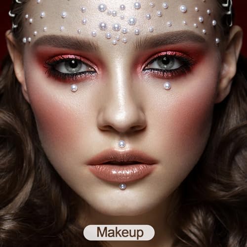 BlingKingdom 660pcs Self-Adhesive Flat Back White Pearl Stickers for Crafts, Makeup & Nail Art