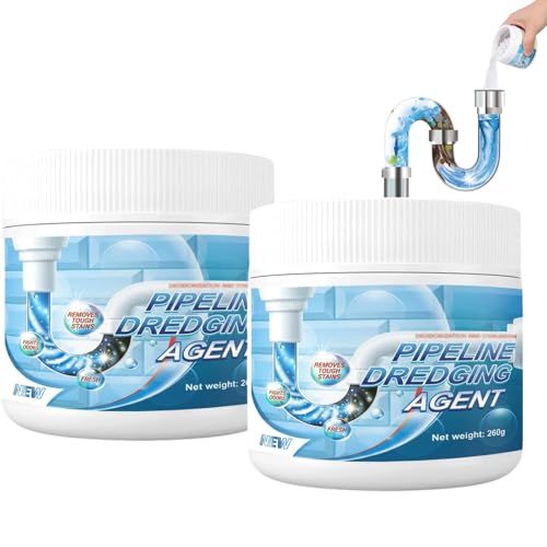 2-Pack Powerful Drain Cleaner Powder for Kitchen and Bathroom Sinks