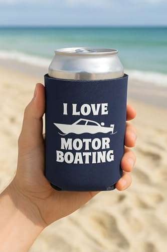 I Love Motor Boating Can Cooler - Insulated Drink Sleeve, 2 Pack