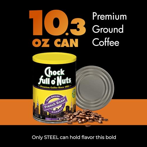 Chock Full o' Nuts French Roast Ground Coffee, 10.3 oz Can