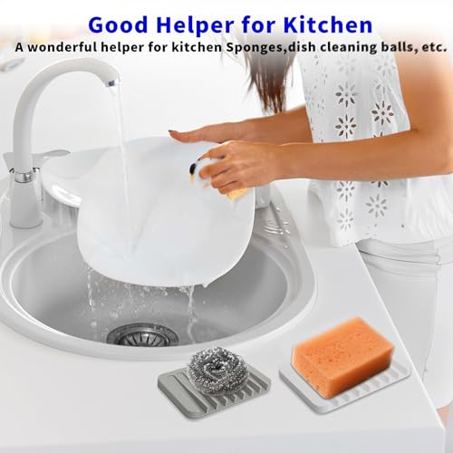 Self-Draining Silicone Soap Dish Set of 2 - Non-Slip Design
