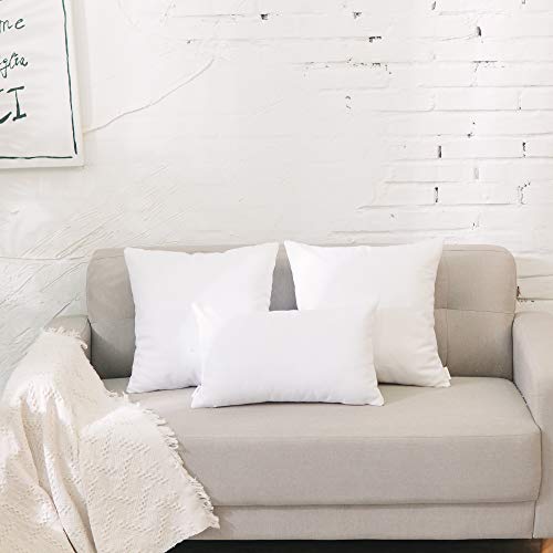 Pure White Decorative Throw Pillow Cover 12" x 20" with Zipper