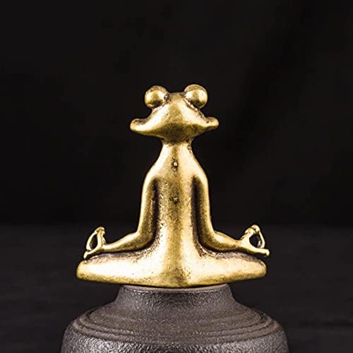 Acxico Solid Brass Frog Figurine - Charming Small Animal Statue for Home Decor | Unique Ornament
