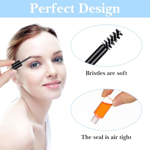 Nogeqi 20PCS Empty Mascara Tubes 3ml with Wands for Castor Oil