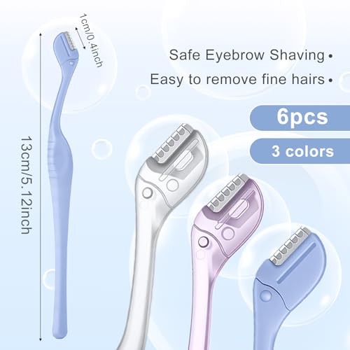 6 Pcs Eyebrow Razor for Women Face Hair Remover Trimmer with Precision Cover