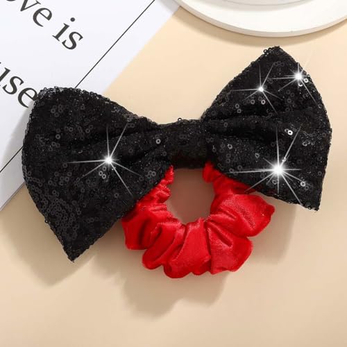 CAKURE Satin Bow Hair Scrunchies Elastic Ponytail Holder Hair Ties