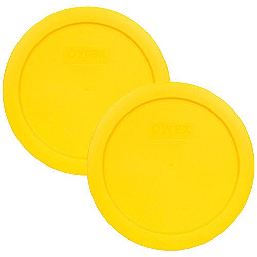 Pyrex 7201-PC 4 Cup Food Storage Replacement Lids - Yellow (2-Pack)