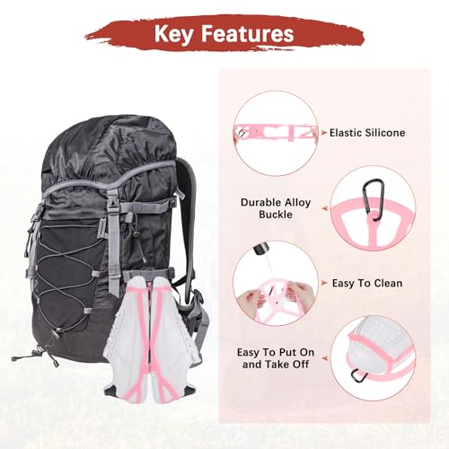 TIXIPEM Silicone Shoe Holster for Backpack - Pink, Size Large