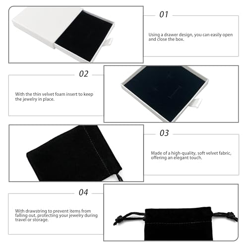 Quacc White Jewelry Gift Box & Organizer for Necklaces & Bracelets