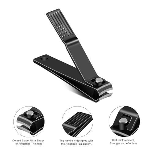 TwinWolf Stainless Steel Nail Clippers Set - 2 Pack Ultra Sharp Fingernail & Toenail Clipper with Built-in File