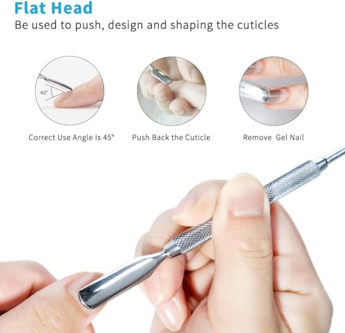 HaimiLiya Stainless Steel Cuticle Pusher and Gel Polish Remover