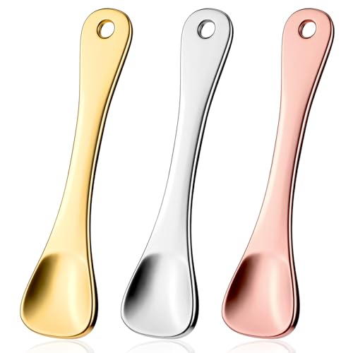 3Pcs Metal Makeup Spatula and Mini Skincare Spoon Set for Cream Mixing