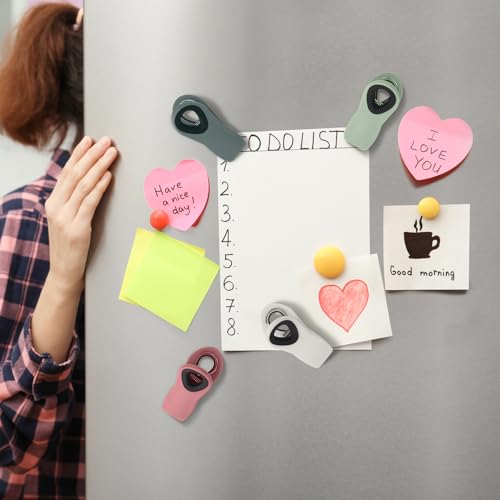 TACGEA 12pcs Magnetic Bag Clips - Air Tight Food Storage Clips in Neutral Colors