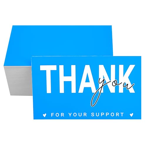 Thank You Cards for Small Businesses - Pack of 100, Sky Blue