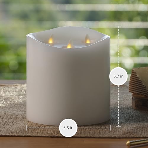 Luminara 5.8 x 5.7 Inch Tri-Flame Flameless LED Candle White Moving Flame
