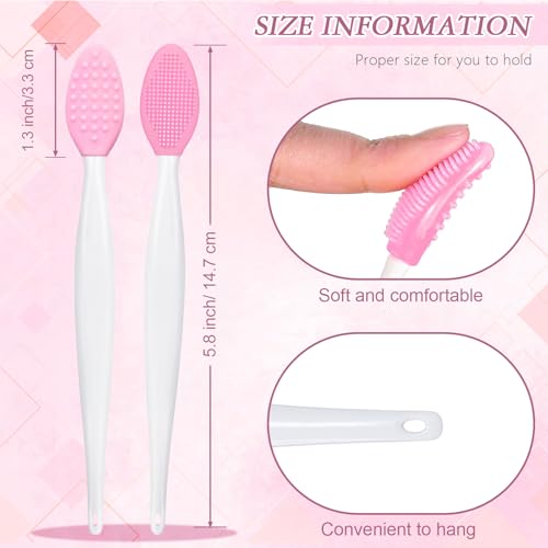 Patelai 30 Pcs Double-Sided Silicone Lip Scrubber & Exfoliator Brushes
