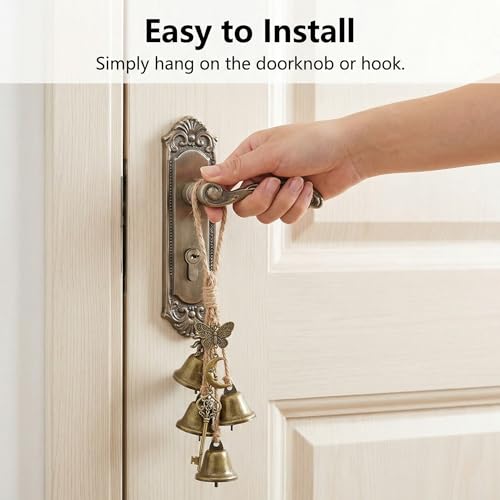 Handmade Brass Witch Bell for Door Knob Protection & Home Decor