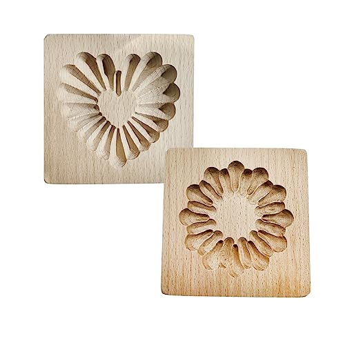 Wooden Cookie Biscuit Mold 3D Embossing Baking Tool Halloween Christmas Set - Cookies-B 2PCS