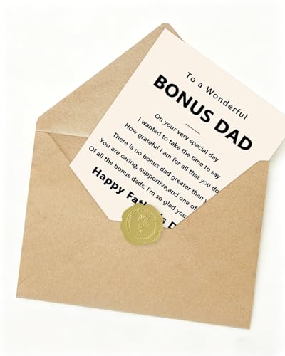 Thoughtful Step Dad Father's Day Card - 5x7 with Kraft Envelope