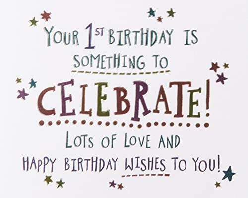 Papyrus 1st Birthday Card - Something To Celebrate Premium Keepsake
