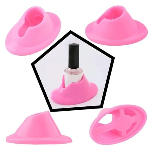 Pink Nail Polish Bottle Holder 2 Pcs Anti-Spill Rubber Stand