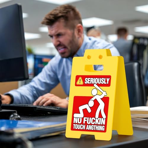 Funny Team Desk Sign - Creative Stress Relief Decor for Office