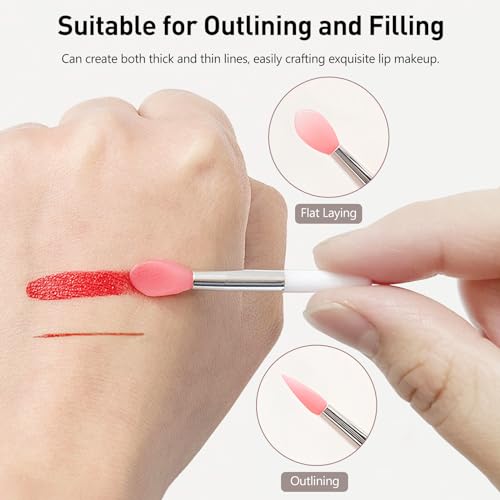 Kootinn Silicone Lip Brush Set, 15 Pcs Lipstick Applicators