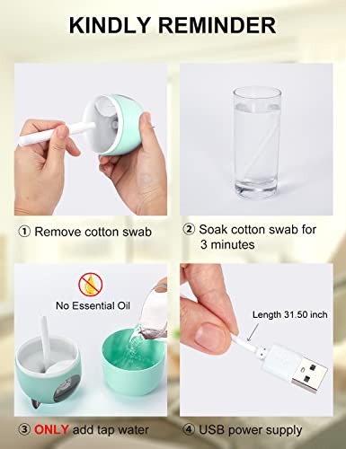 Norhom Green Mini Cool Mist Humidifier with Night Light - 300ml