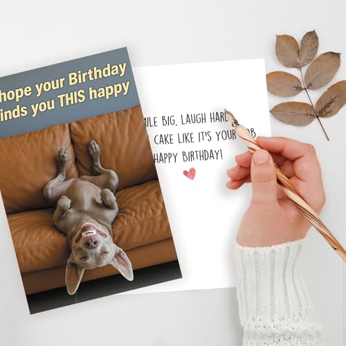 Funny Dog Birthday Card for Men and Women with Envelope