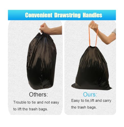 Feiupe 2 Gallon Trash Bags - 100 Count Thick Drawstring Liners