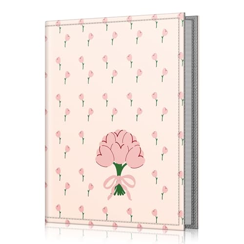 Fintie 4x6 Photo Album - 52 Pocket Small Wallet Album, Coquette Tulips