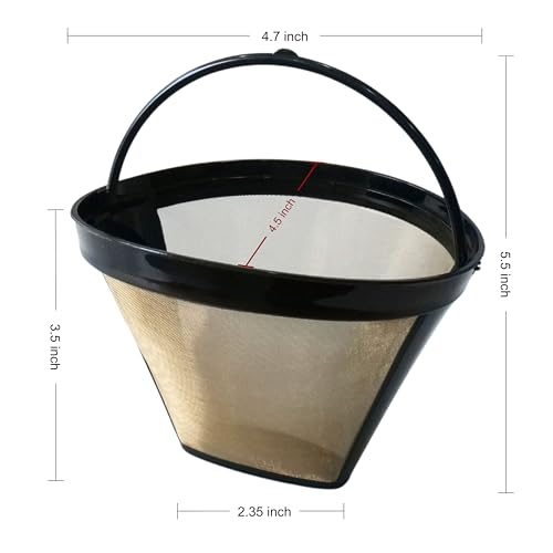 Reusable #4 Cone Coffee Filter - Stainless Steel, BPA-Free, Fits Ninja & Cuisinart
