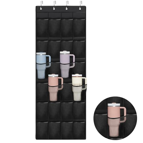 Mity Rain 24 Pocket Cup Organizer for Stanley Tumbler - Foldable Hanging Storage