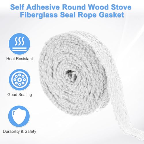 M METERXITY 1in x 157.5in Fiberglass Stove Gasket Seal Rope for Fireplace & Wood Stoves