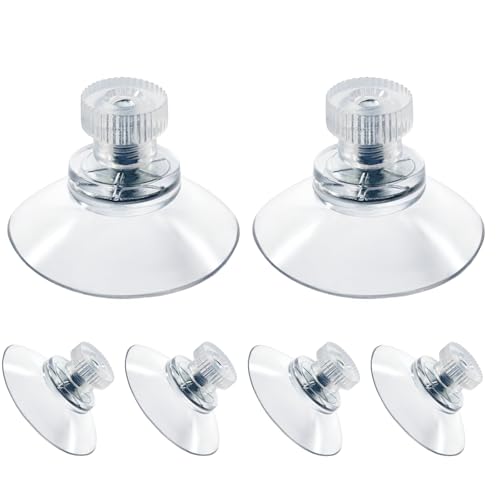 Biaungdo 6 Pack 32mm Suction Cups with Screws - Reusable Clear PVC Holders