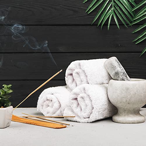100% Cotton Wash Cloth Set - Pack of 12 White Face Towels