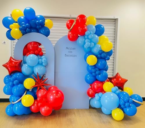 Carnival Balloon Garland Kit 160pcs - Red, Blue & Yellow Party Decor