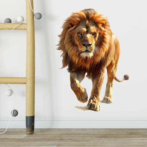 RoyoLam Walking Lion Wall Decal - Removable Jungle Animal Nursery Decor