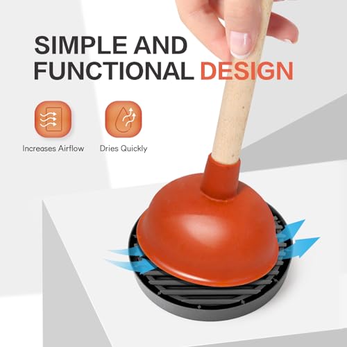 Dealsgogo 2-Piece Toilet Plunger Drip Tray & Quick-Dry Ventilation Mat
