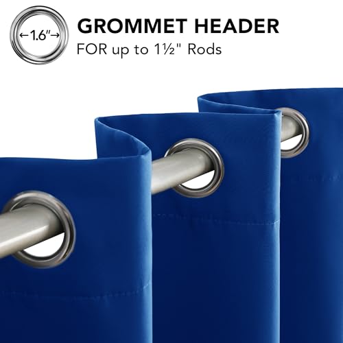 Deconovo Royal Blue Blackout Curtain 42"W x 95"L - Room Darkening Panel
