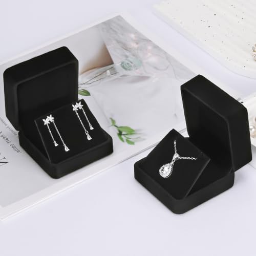KUKUVR Velvet Earring Storage Box - 2 Pcs Small Jewelry Organizer