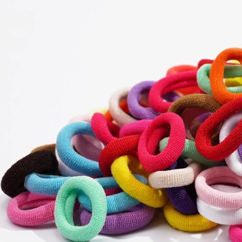 Cotton Baby Hair Ties 150PCS - Soft Seamless Elastic Hair Bands for Toddler Girls