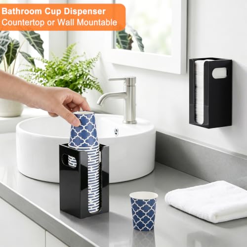 Wall Mount Bathroom Cup Dispenser for 3oz Disposable Cups - Acrylic