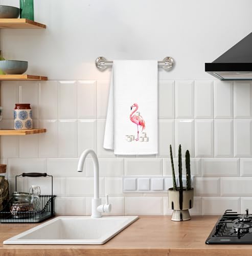 Hot Pink Flamingo Hand Towels - 16x24 Inch Decorative Towels