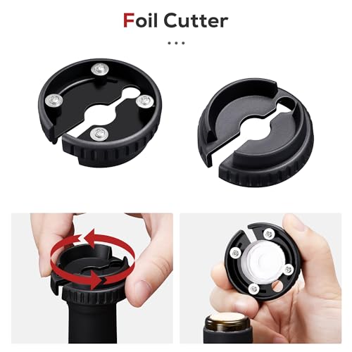 IPOW Wine Opener with Foil Cutter - Durable Corkscrew for Easy Use