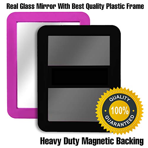 CEREM 5x7 Magnetic Locker Mirror – White Frame Real Glass Makeup Mirror