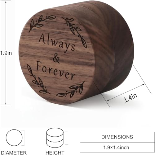 Always&Forever Wooden Ring Box for Wedding Ceremony and Engagement Proposal