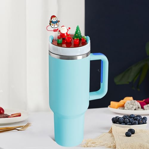 Christmas Stanley Cup Lid Accessories Set - 12pcs Silicone Straw Toppers