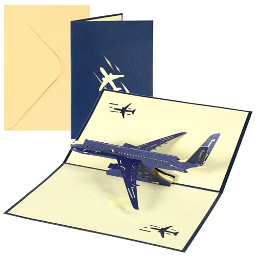 Andibro 3D Airplane Pop-Up Greeting Card for Graduation & Birthdays